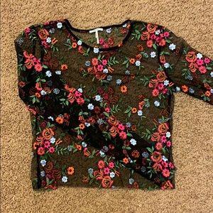 mesh floral long sleeve